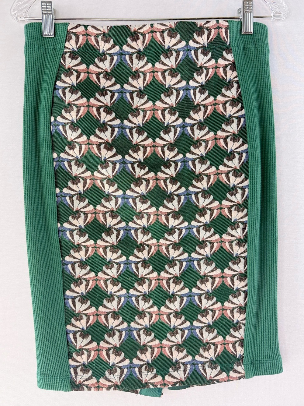 Anthropologie DOLAN Devlin Green Floral Tapestry Panel Pencil Skirt NWOT